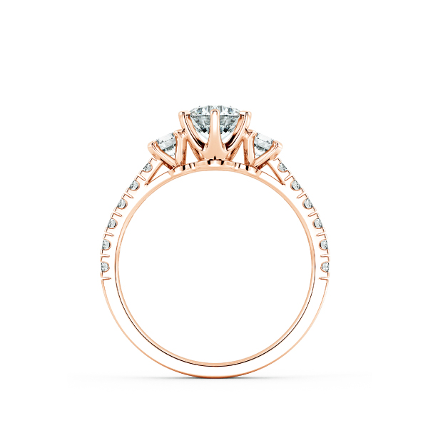 Nhẫn đính hôn Threestone đai tấm NCH3201 5